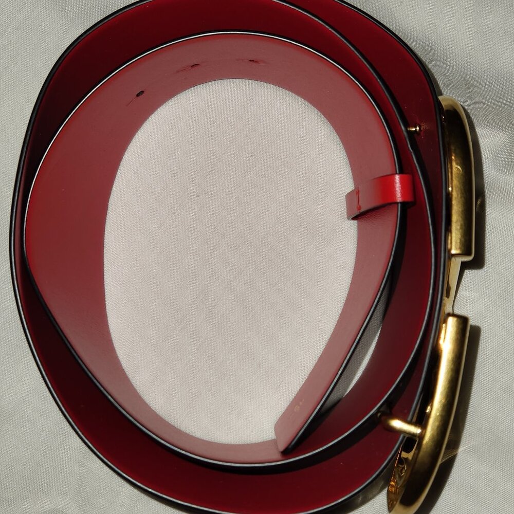 Valentino 70mm Reversible Belt Red/Burgundy